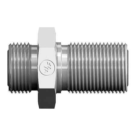 World Wide Fittings Male Flat Face O-Ring Bulkhead to Male Flat Face O-Ring Straight Union - Metric Hex 4325X08X08MH